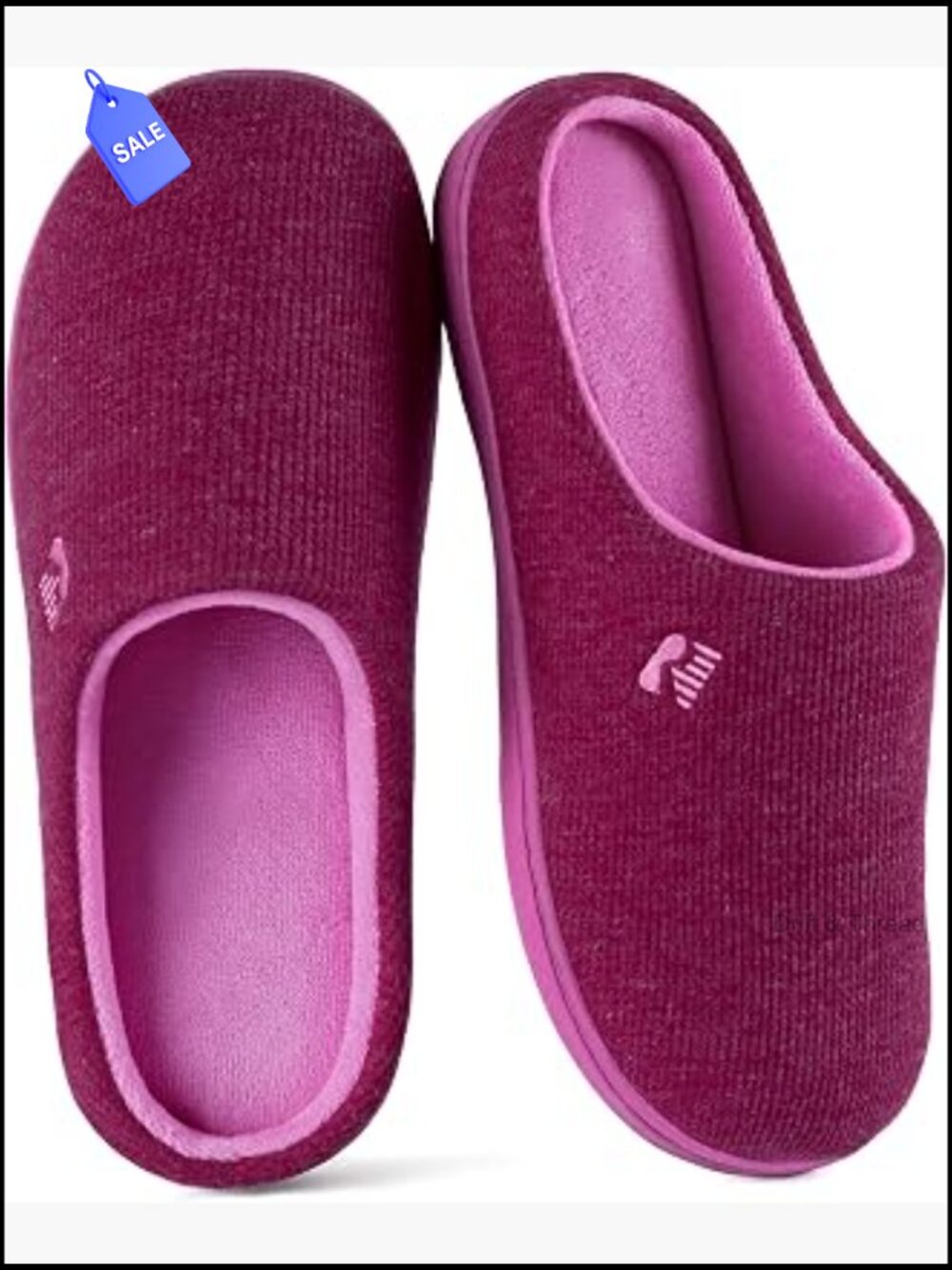 Slip-On Memory Foam Slippers Waffle Knit Non-Slip House Shoes